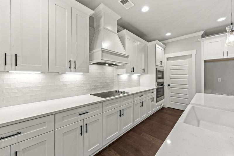 Kitchen cabinetry and solid-surface counters