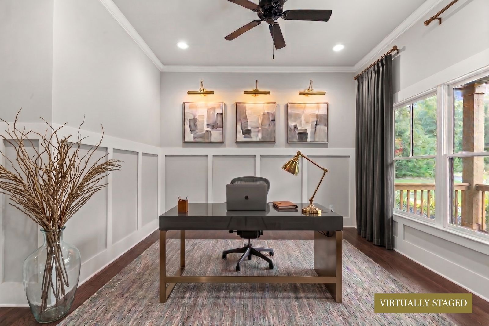 Flexible office or den with sliding barn door