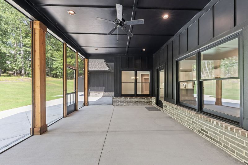 Screened porch looking toward the wooded yard